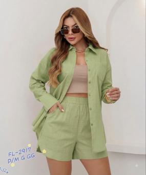 CONJUNTO BLUSA LONGA + SHORTS - Código 9432-43